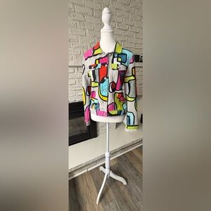 Colorful Abstract Women's Jacket Size Medium by Simply Dolcezza
